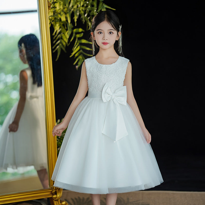 Children's Summer Western Style Princess Little Pettiskirt White Children's Dress