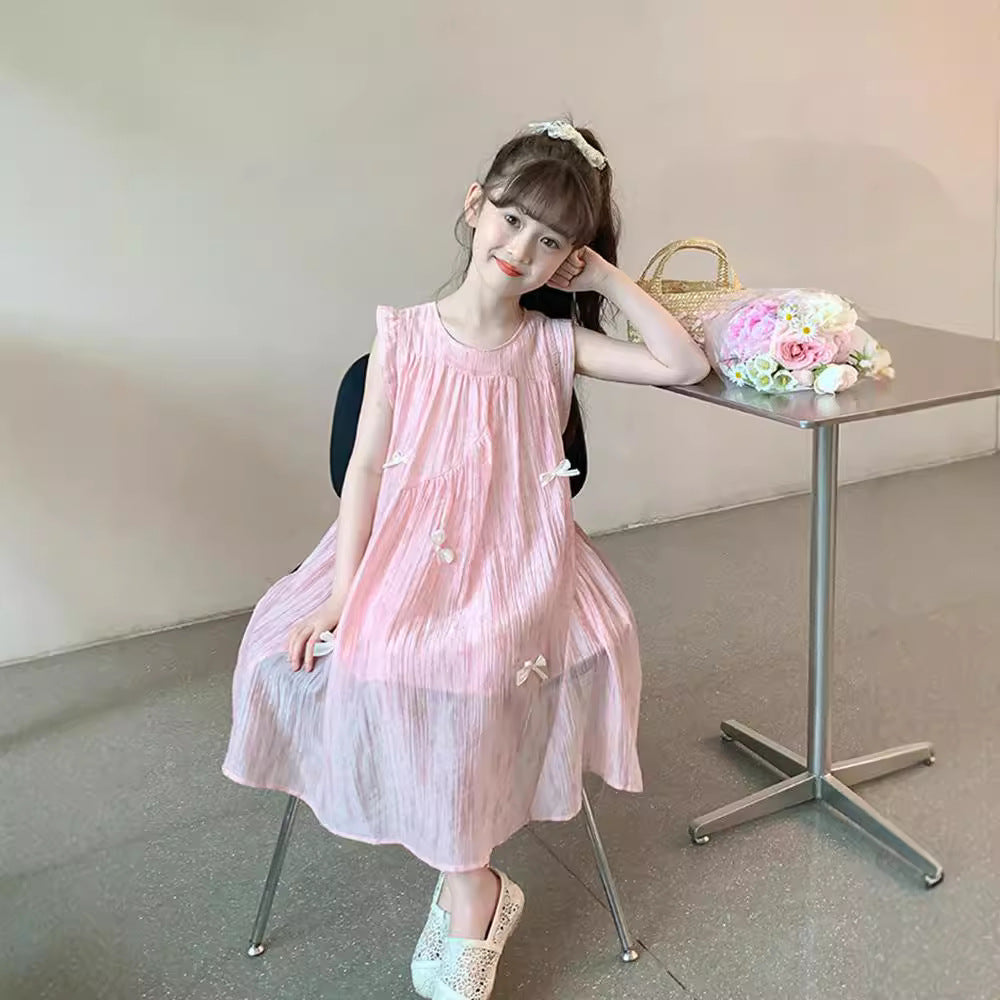 Children's Floral Summer Big Loose Sleeveless Vest Western Style Children's Dress