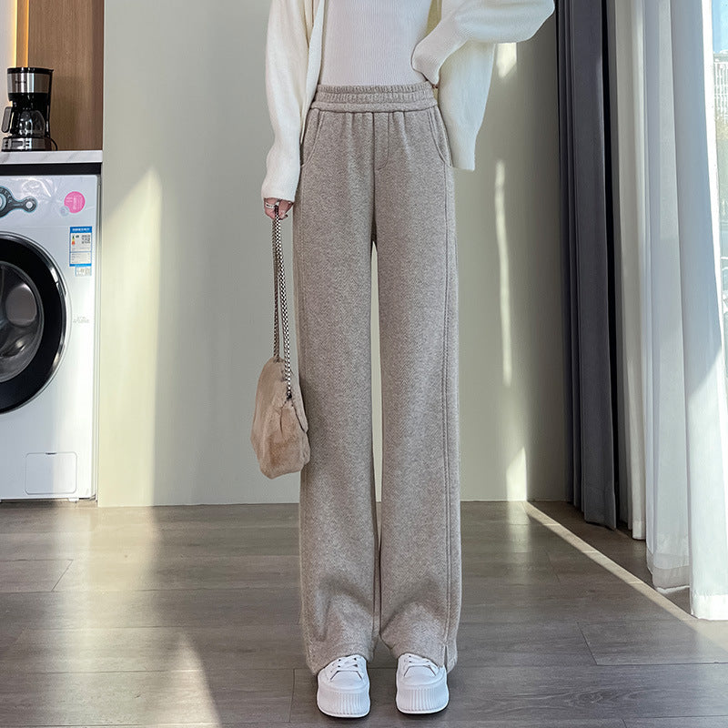 Innovative Women's Thick Fleece-lined Fashion Straight Casual Pants