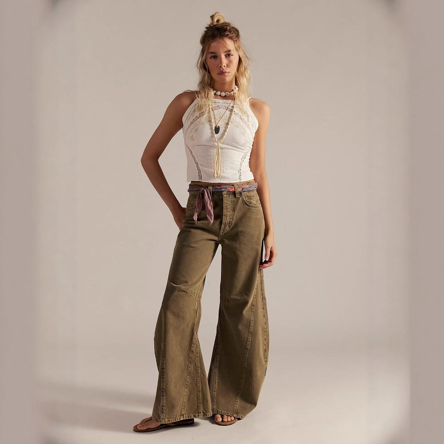Women's Autumn Retro High Waist Wide Leg Women's Jeans
