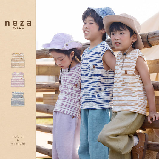 Children's Sea Wind Cloud Summer Sleeveless Vest Striped Shirt Children's T-shirt