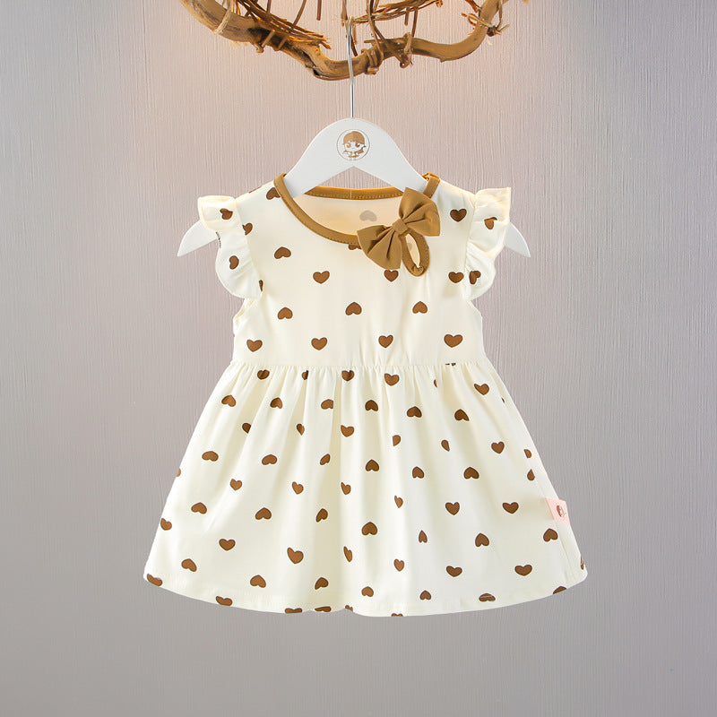 Summer Trendy Thin Skirt Flying Sleeve Children's Dress