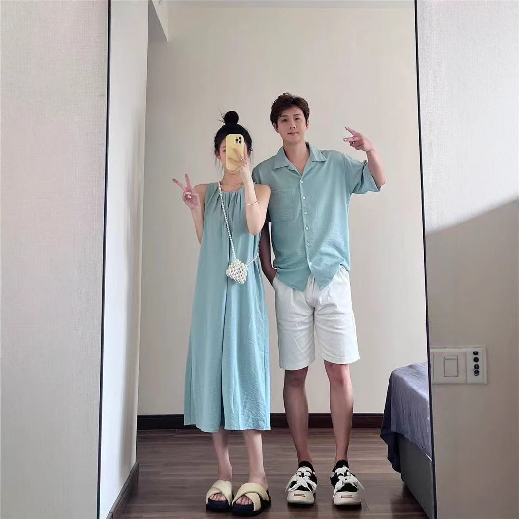 Children's Seaside Holiday High-grade Beach Shirt Clothing Short Parent-child Outfit