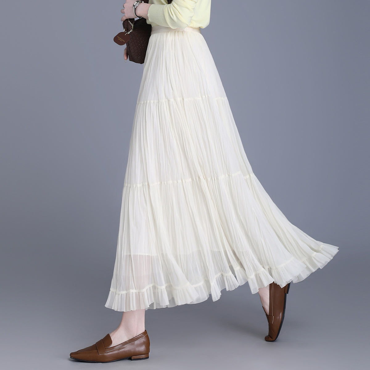 Women's High Waist A- Line Slimming Cover Long Dress Skirt