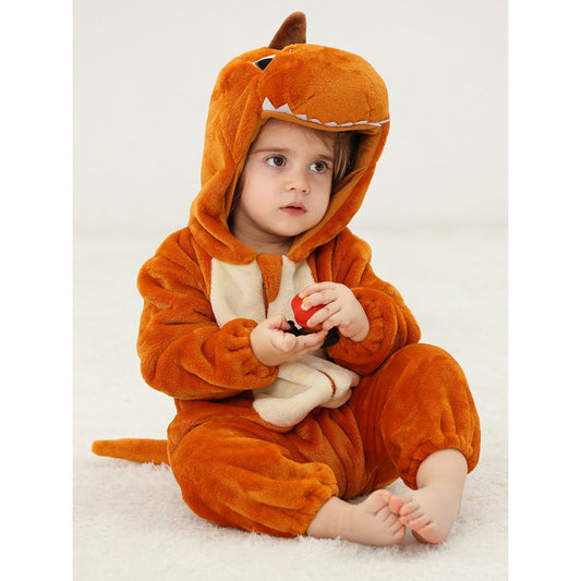 Children's Flannel Romper Pajamas Class Animal Jumpsuit Jumpsuit, Climbing Suit