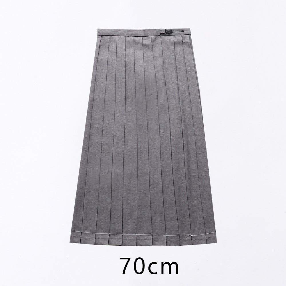 Pleated Orthodox Solid Color High Waist Skirt
