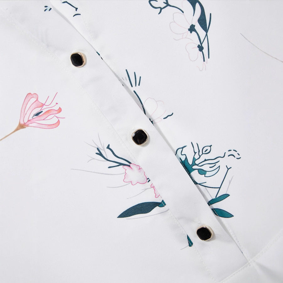 Pretty Women's Long Sleeve Printed Shirt Blouse