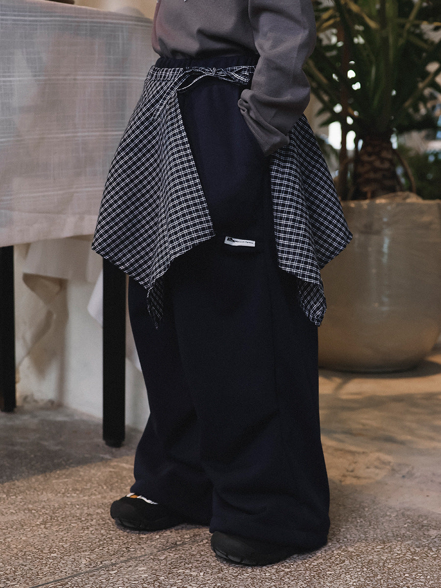 Children's Broken Size Fold Mountain Clothing Plaid Fart Curtain Trousers Two-piece Children's Pants