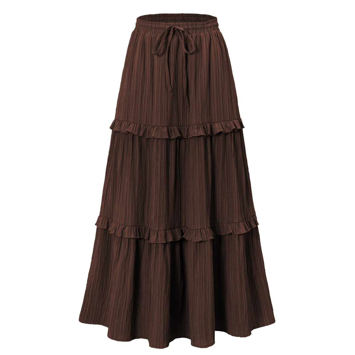 Drawstring Lace High Waist Elastic A- Skirt