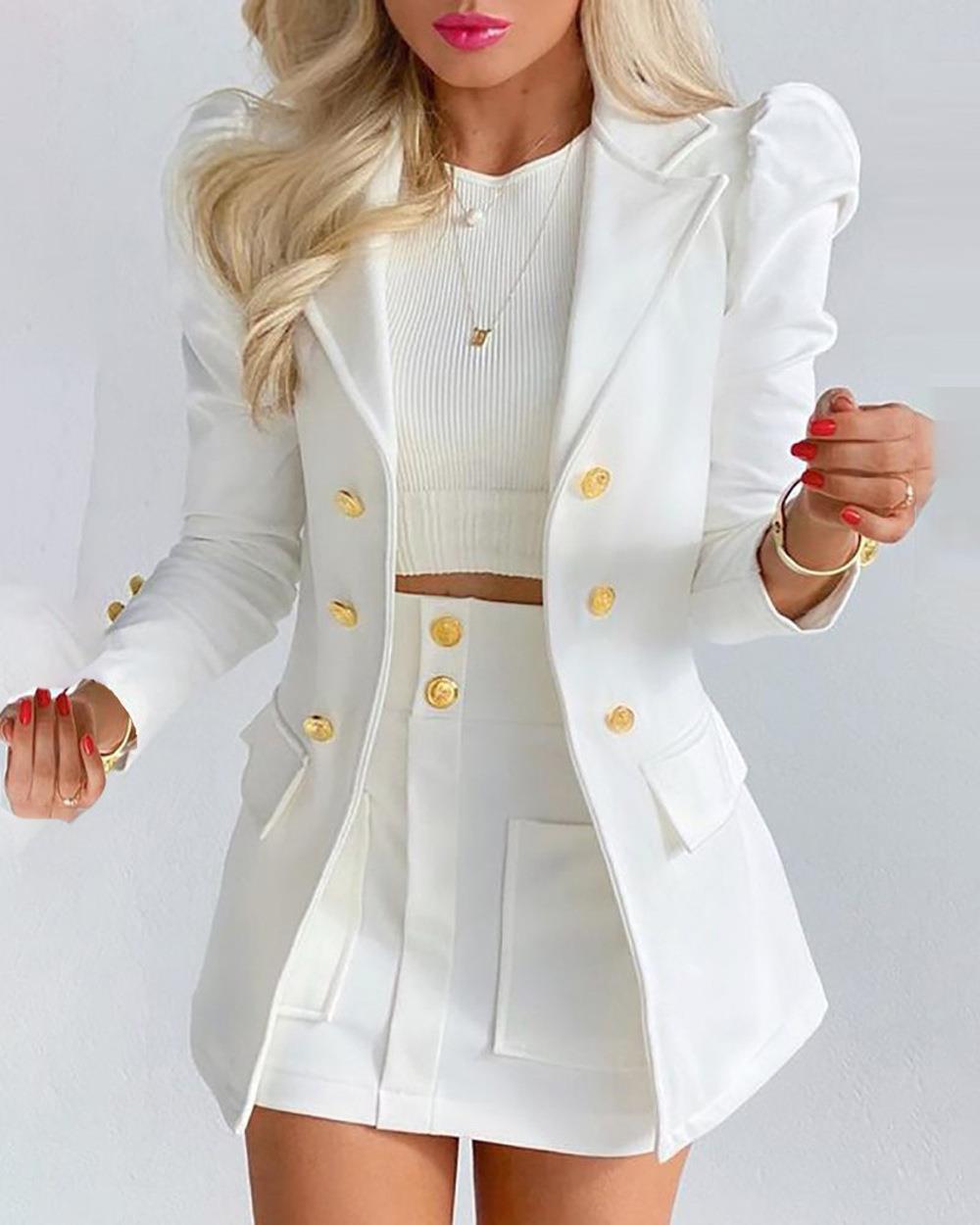 Women's Temperament Slim Fit Printed Two-piece Suits