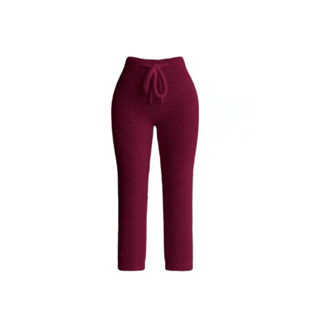 Knitted Plush Long Sleeve Set Three-piece Fashion Casual Suit