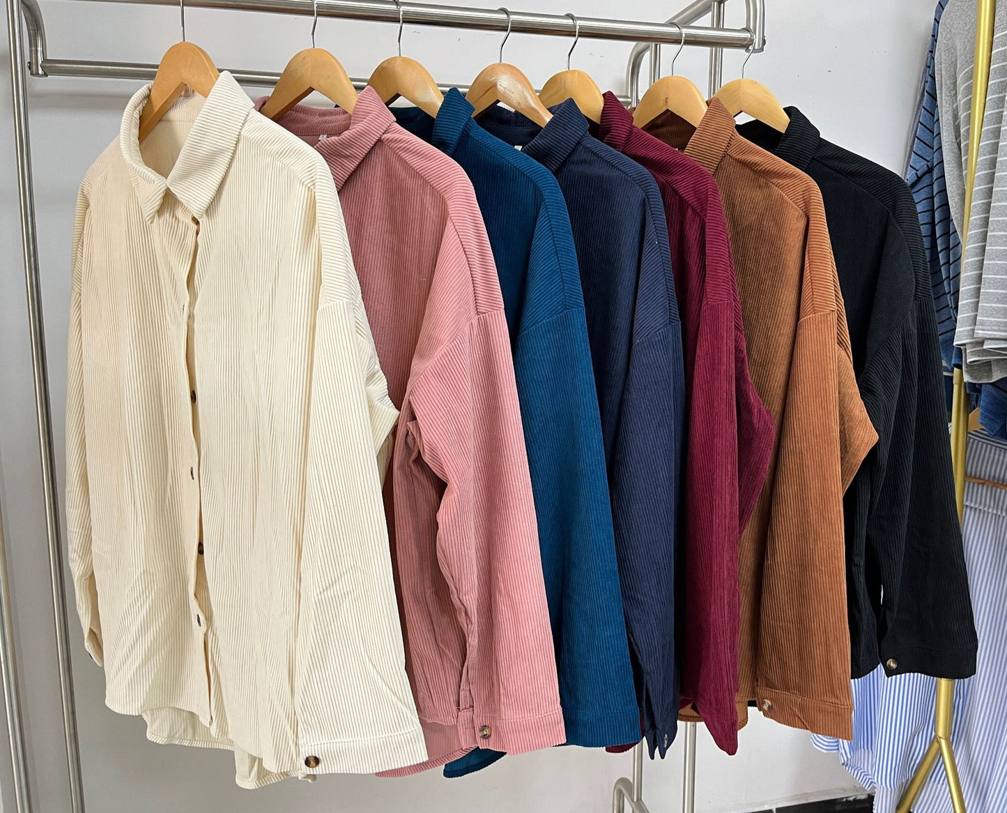 Women's Solid Color Polo Collar Button Long Coats