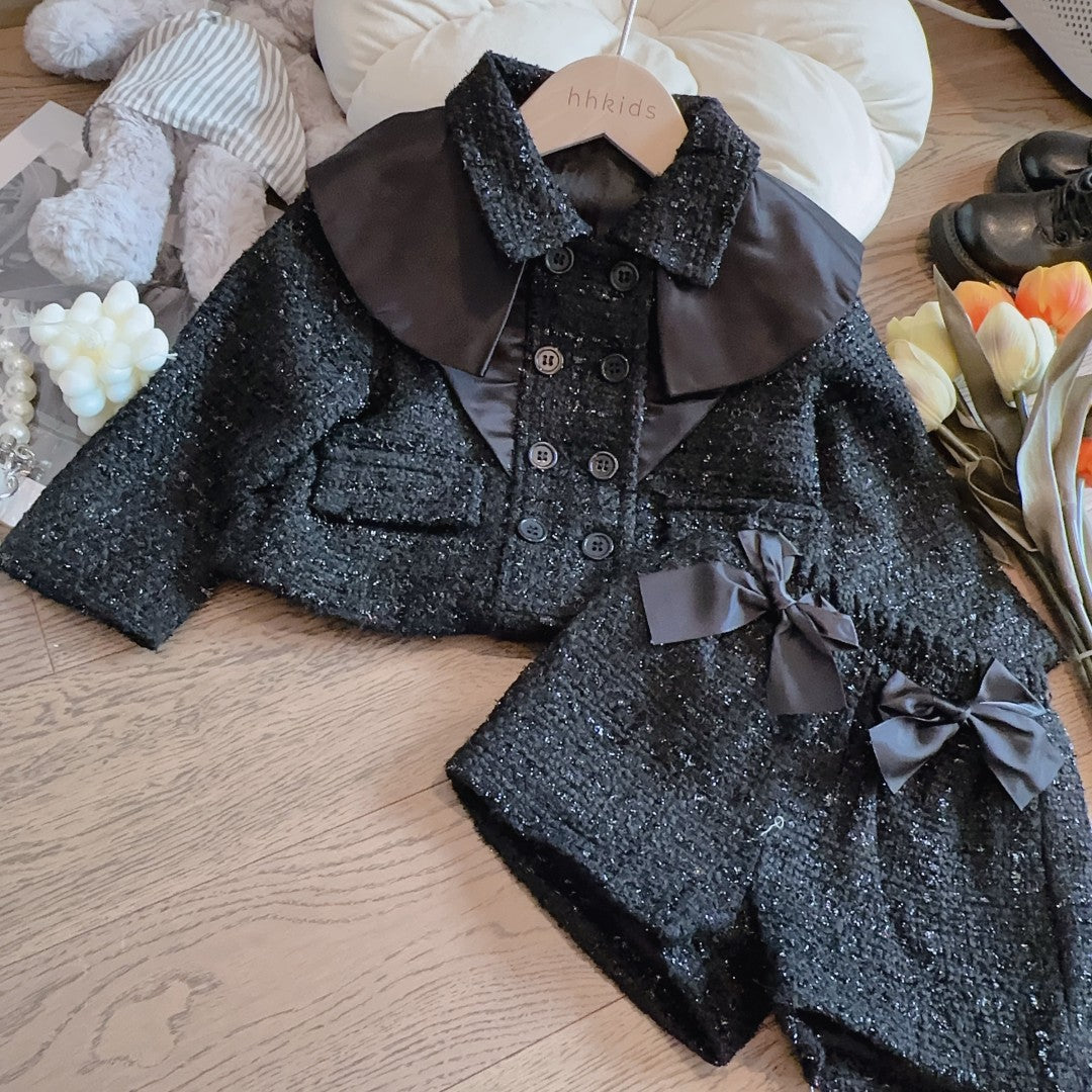 Children's Classic Style Fashionable Temperament Woolen Woven Two-piece Fashion Children's Suit