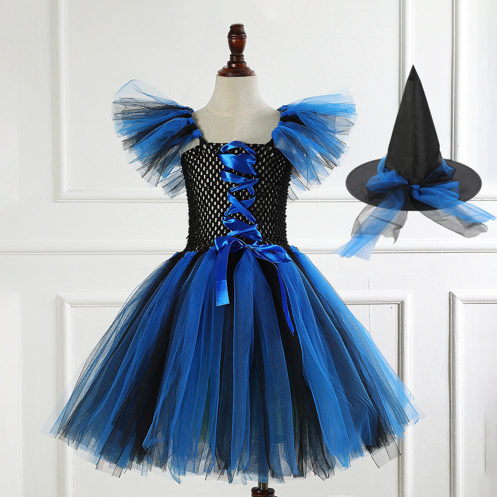 Costume Pettiskirt Performance Skirt Suit Witch Hat Broom Children's Dress