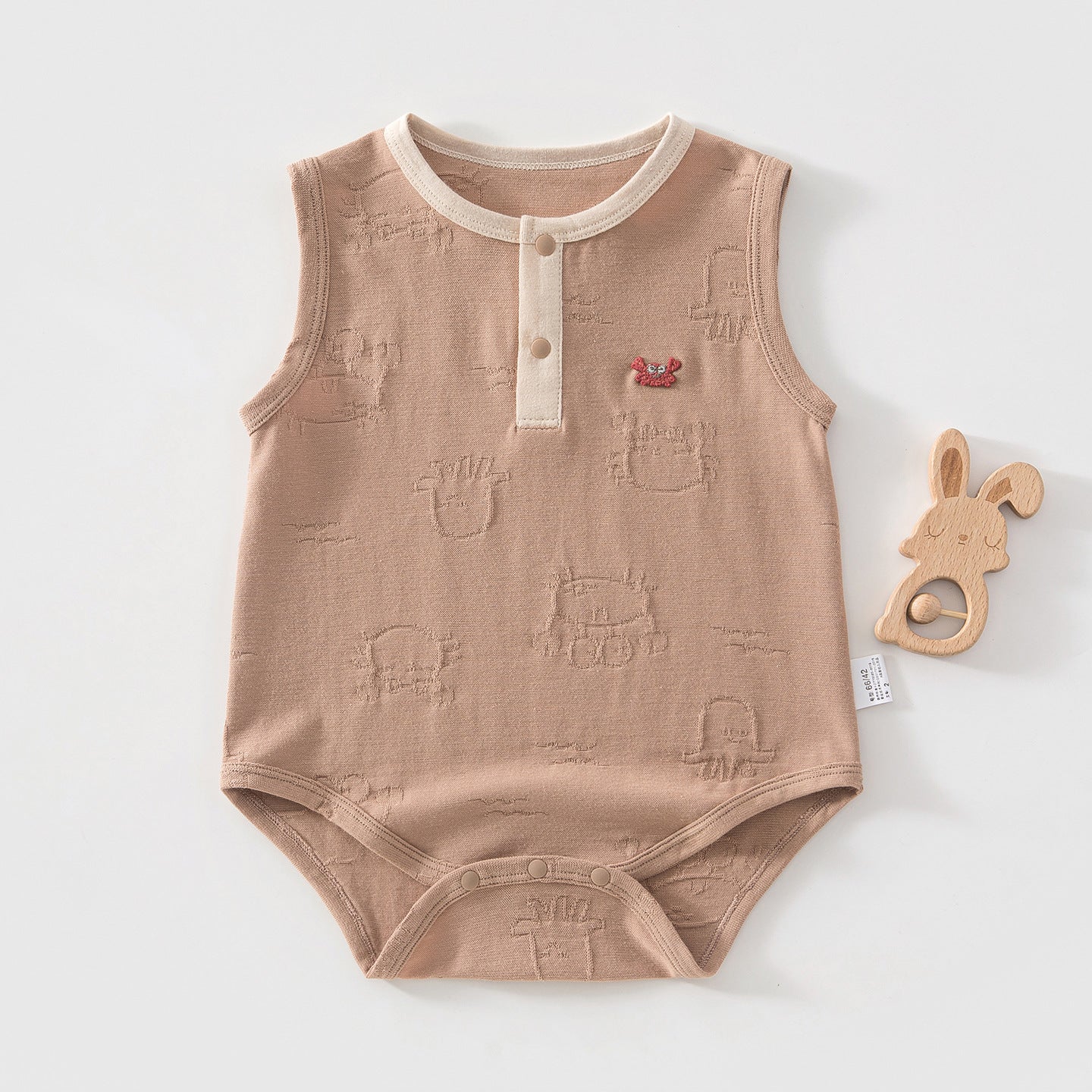 Pure Cotton Class Boneless Triangle Jacquard Sleeveless Vest Jumpsuit, Climbing Suit