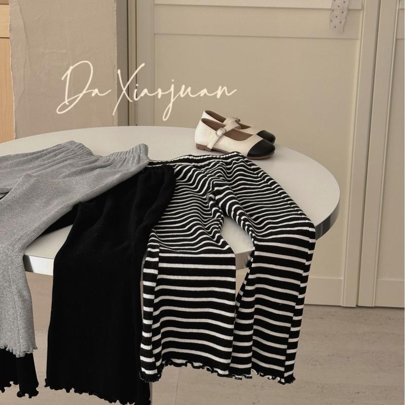 Korean Style Autumn Bell-bottom Striped Leggings Children's Pants