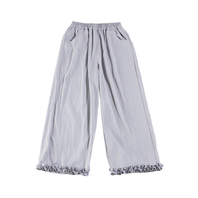Junior High School Summer Thin Cropped Medium Big Large Size Children's Pants