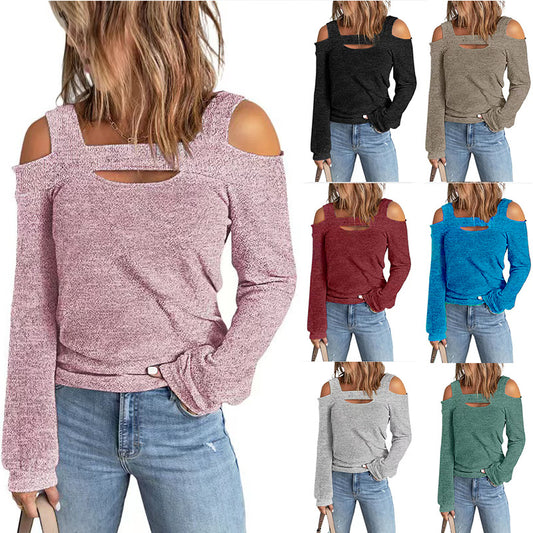 Women's Fashion Casual Solid Color Loose Long Women's T-shirt