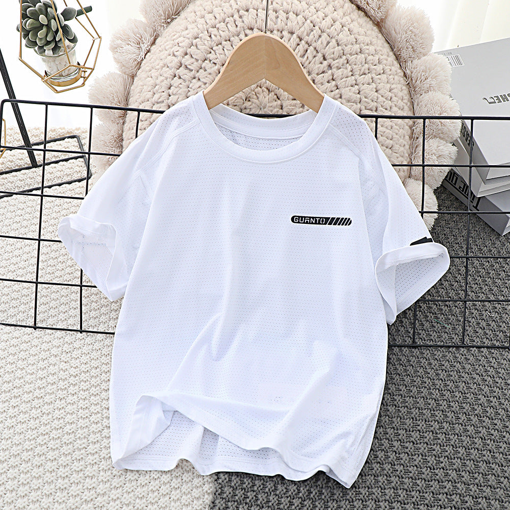 Sports Summer Top Nylon P Mesh Medium Big Four Needles Children's T-shirt