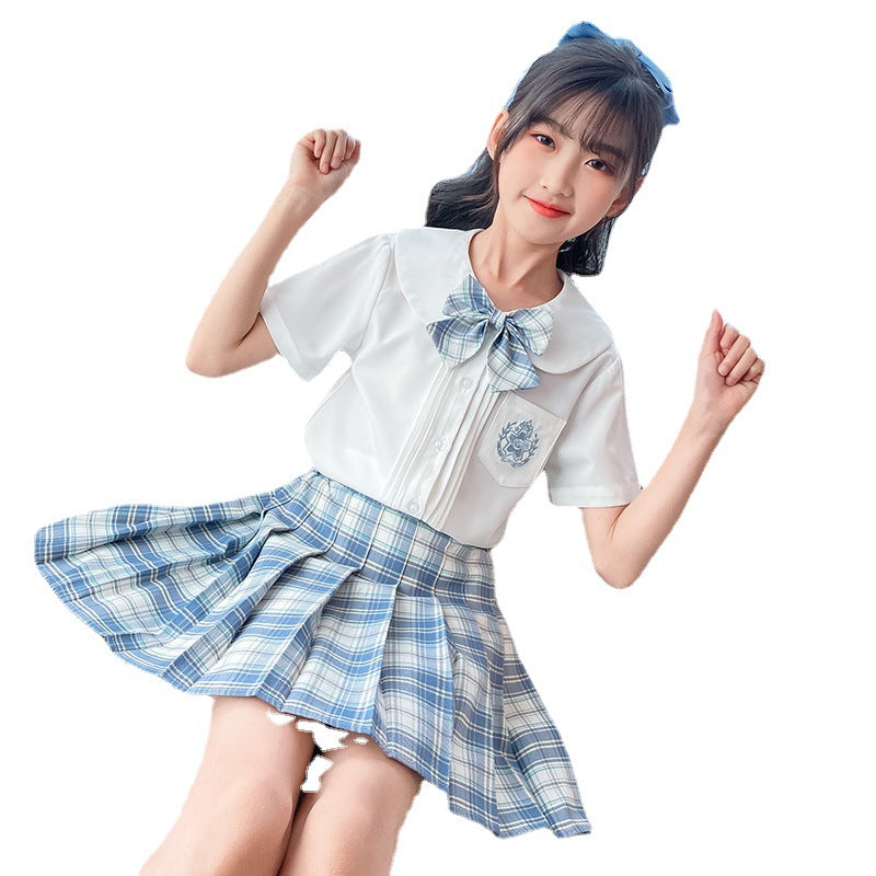 Children's Uniform Preppy Style Summer Primary School Short-sleeved Shirt Children's Suit