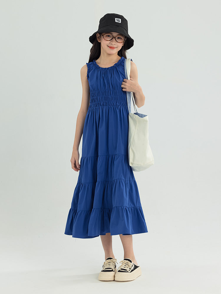Children's Sleeveless Long Summer Medium Large Clothing Adult Lady Like Woman Children's Dress