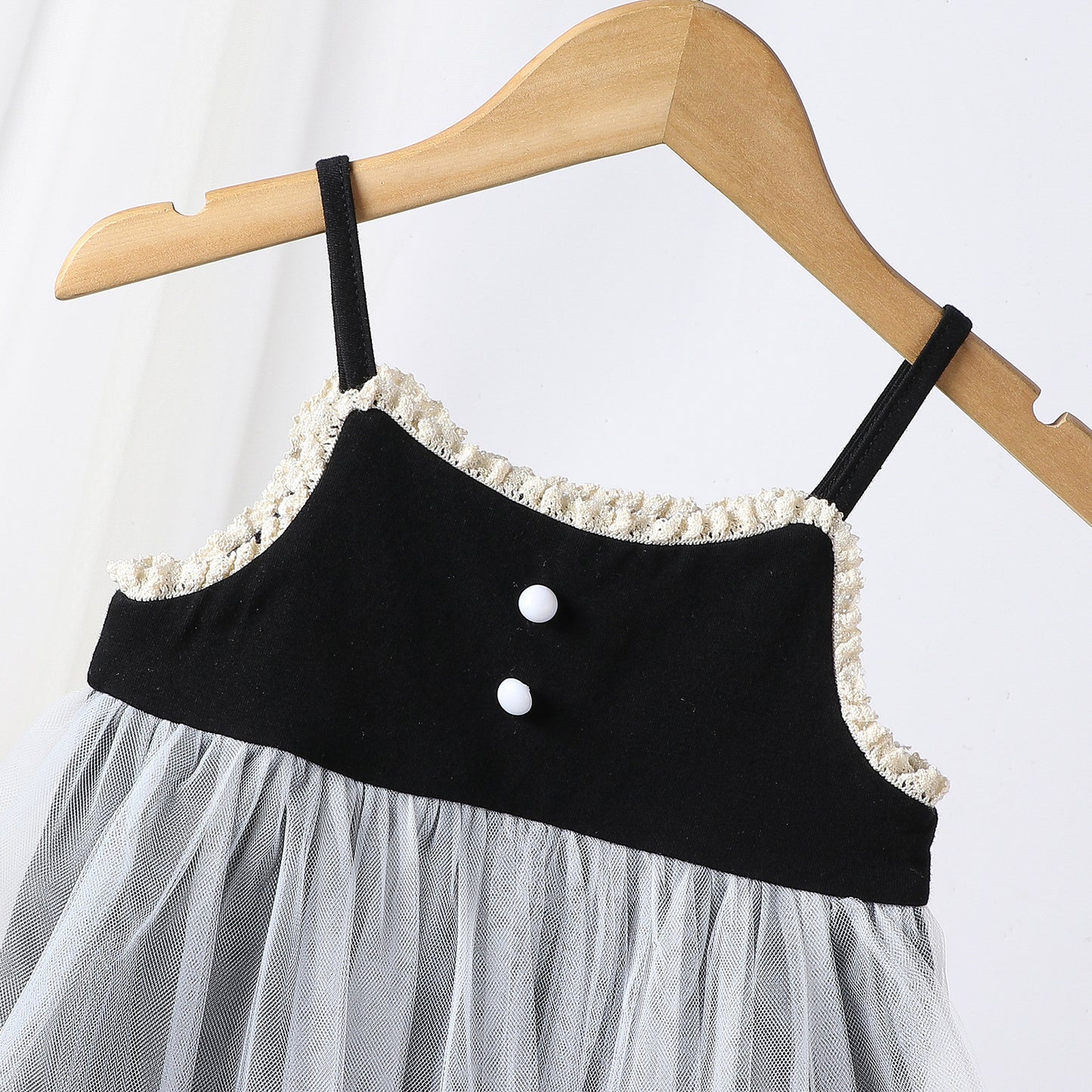 Children's Collar Female Stitching Double Wall Cute Fart Curtain Summer Gauze Jumpsuit, Climbing Suit