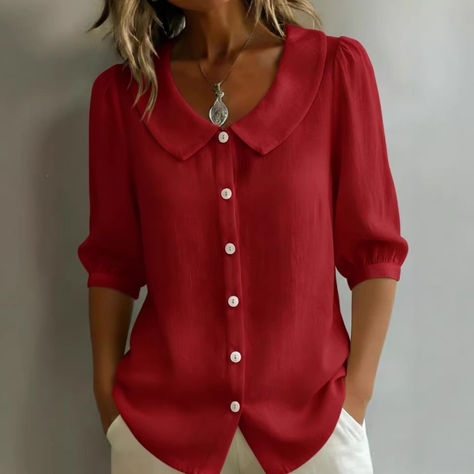 Sense Niche Commuter Linen Shirt Sleeve Shorts