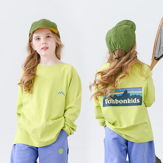 Spring Light Outdoor Mountain Ice Porcelain Cotton Long Children's T-shirt