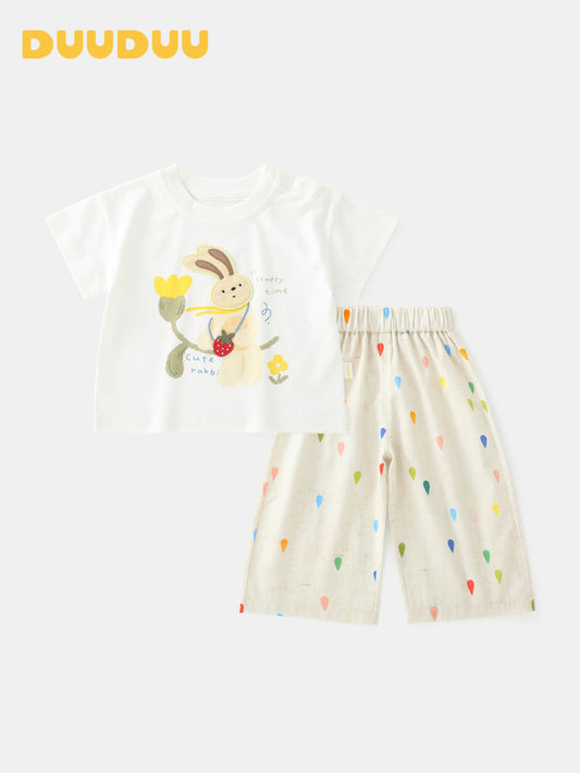 Children's Feeling Korean Style Clothes Suit Two-piece Clothing Children's T-shirt