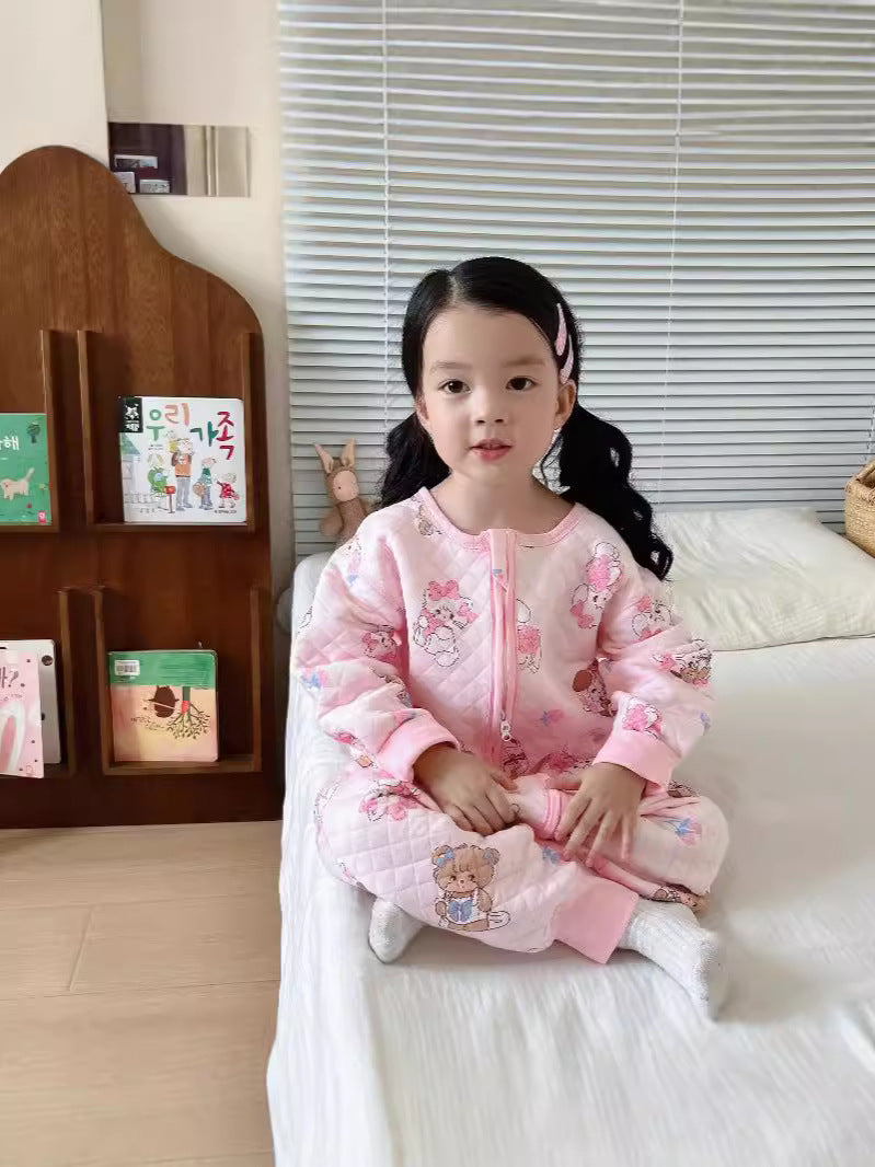 Seamless Warm Sleeping Bag Infant One-piece Jumpsuit, Climbing Suit
