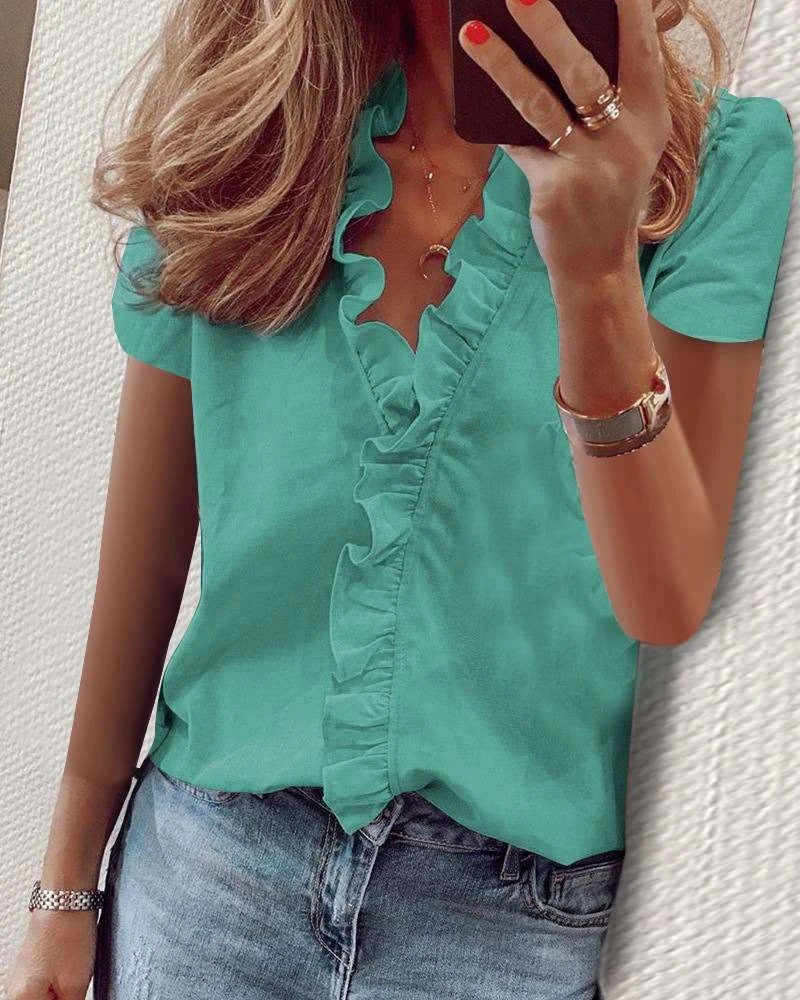 Versatile Classy Women's Long Sleeve Ruffle Blouse