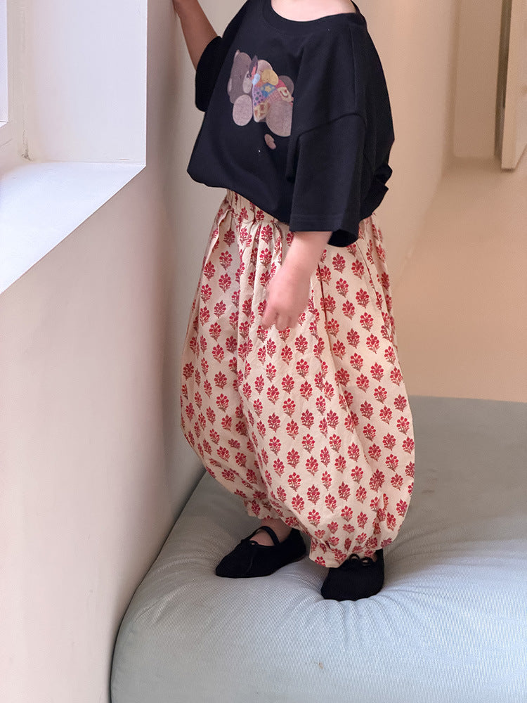 Children's Clothing Summer Korean Style Floral Bloomers Anti Mosquito Children's Pants