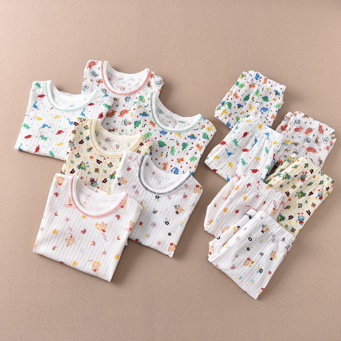 Children's Sleeve Fifth Pants Set Summer Home Wear Twisted Flower Bamboo Children's Suit