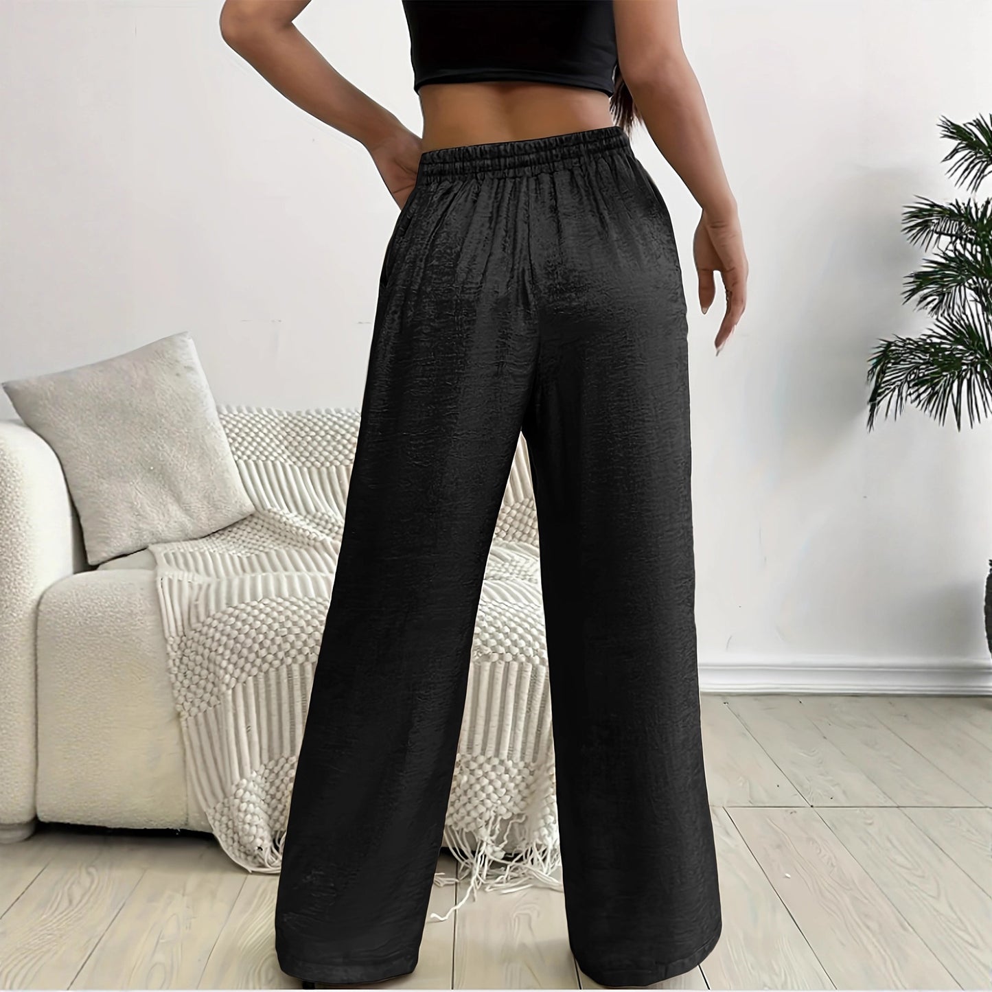 Women's Veet Bronzing Sequined Drawstring Fashion Straight Casual Pants