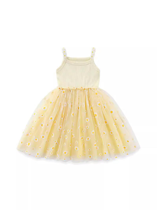 Summer Straps Tulle Skirt Little Daisy Children's Dress