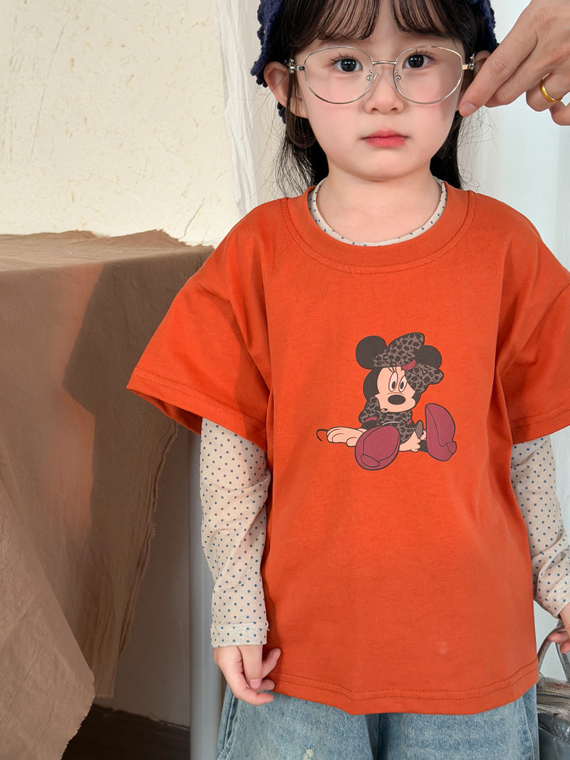 Children's Boys Cute Top Polka Dot Real Two Children's T-shirt