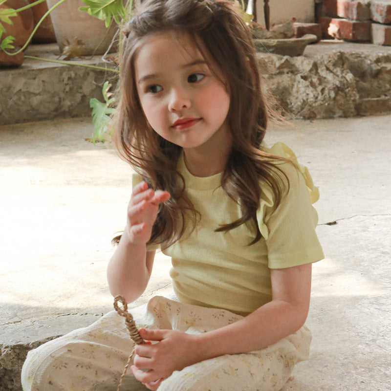 Children's Summer Strawberry Shan Clothing Solid Color Children's T-shirt