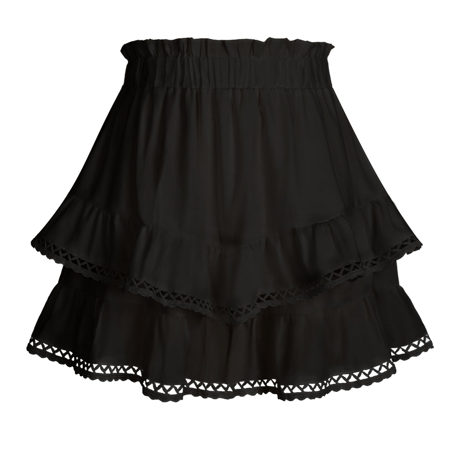 Women's Lace Elastic Hot Pleated Layered Cake Shorts