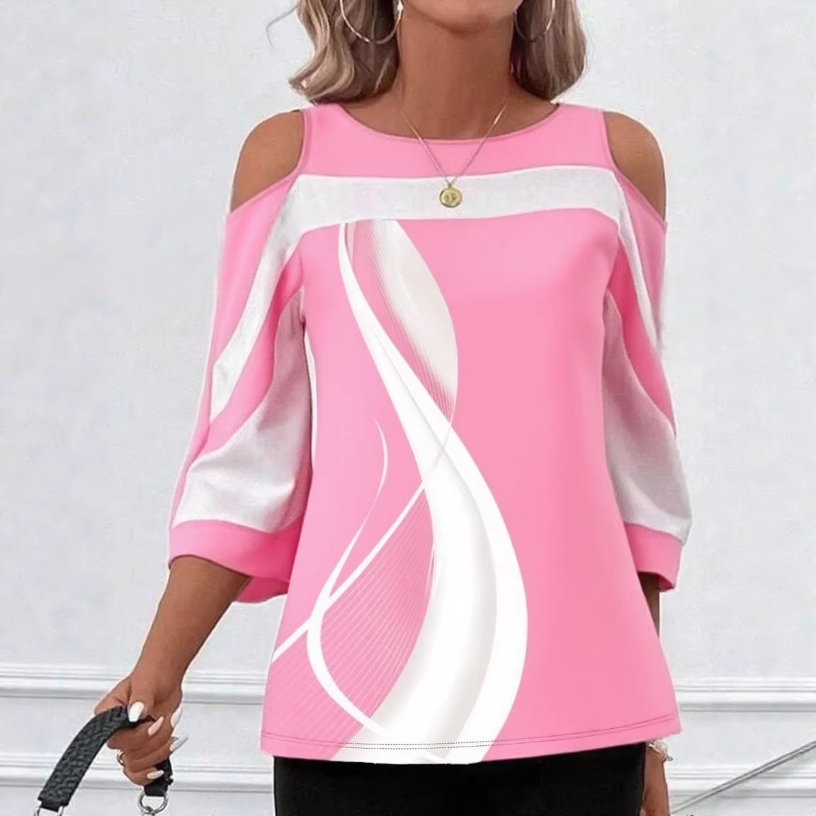 Women's Summer Round Neck Printed Casual Loose Tops