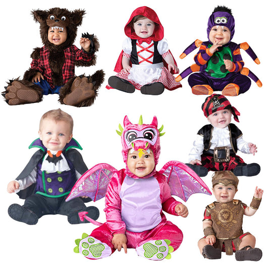 Children's Halloween Christmas Clothing Dress-up Clothes Performance Wear Dinosaur No Lining Jumpsuit, Climbing Suit