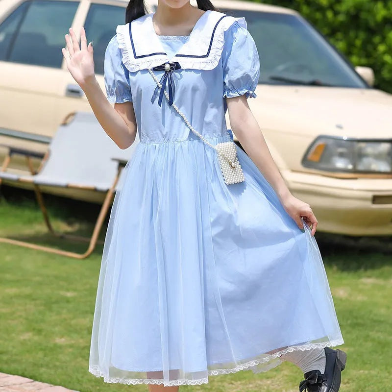 Summer For Junior High School Mesh Princess Children's Dress