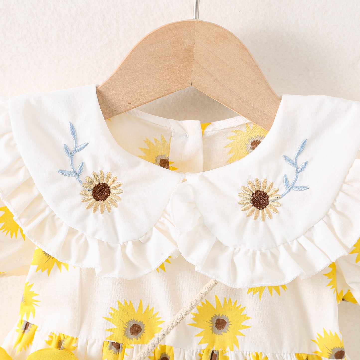 Summer Short-sleeved Princess Skirt Full Body Sunflower Cotton Children's Dress