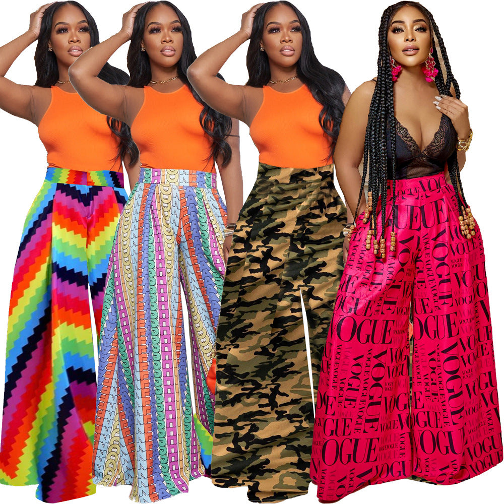 Creative Glamorous Innovative Women's Printed Trousers Clothing