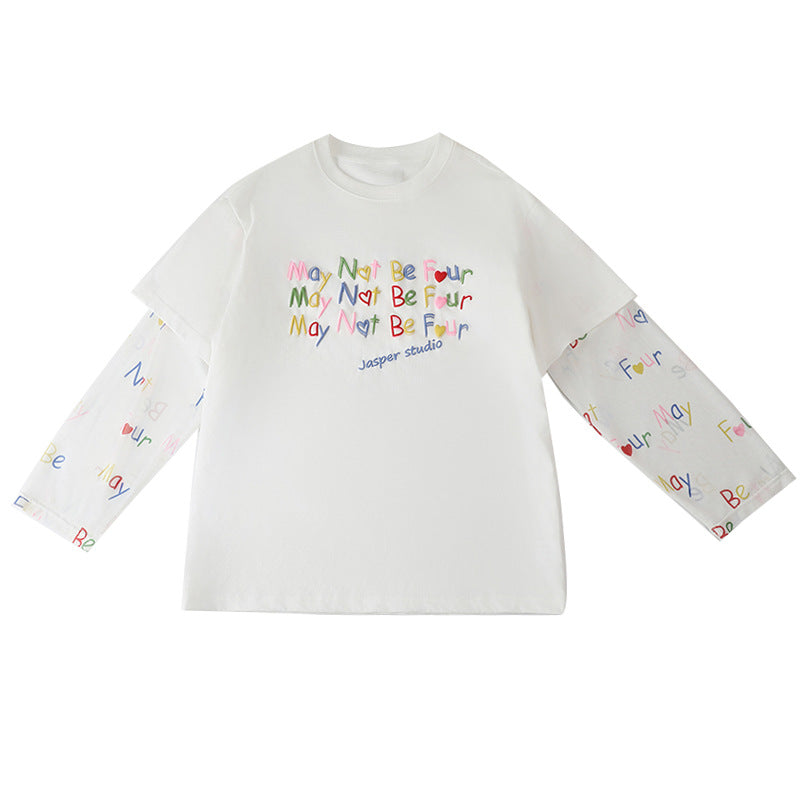 Thin Sun Protection Clothing For Middle Older Plus Size Loose Children's T-shirt