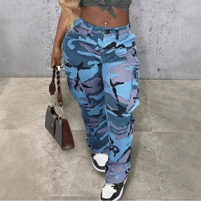 Women's Stylish Camouflage Street Cool Overalls Trousers Casual Pants