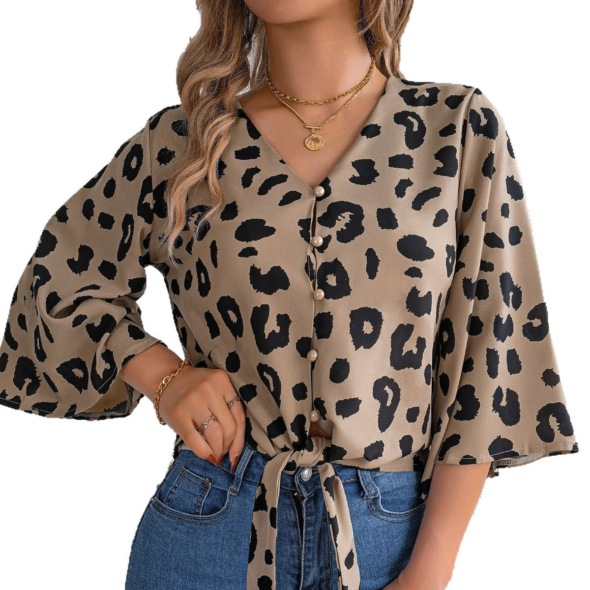 Popular Classy Women's Casual Leopard Print Tops