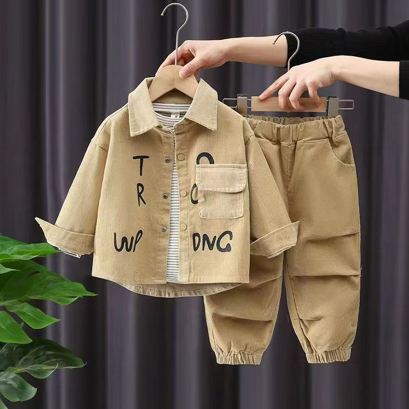Children's Spring Korean Style Handsome Western Corduroy Long Sleeve Children's Suit