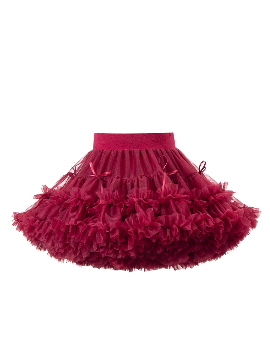 Children's Leaf Bowknot Pettiskirt Miniskirt Years Old Cake Children's Dress