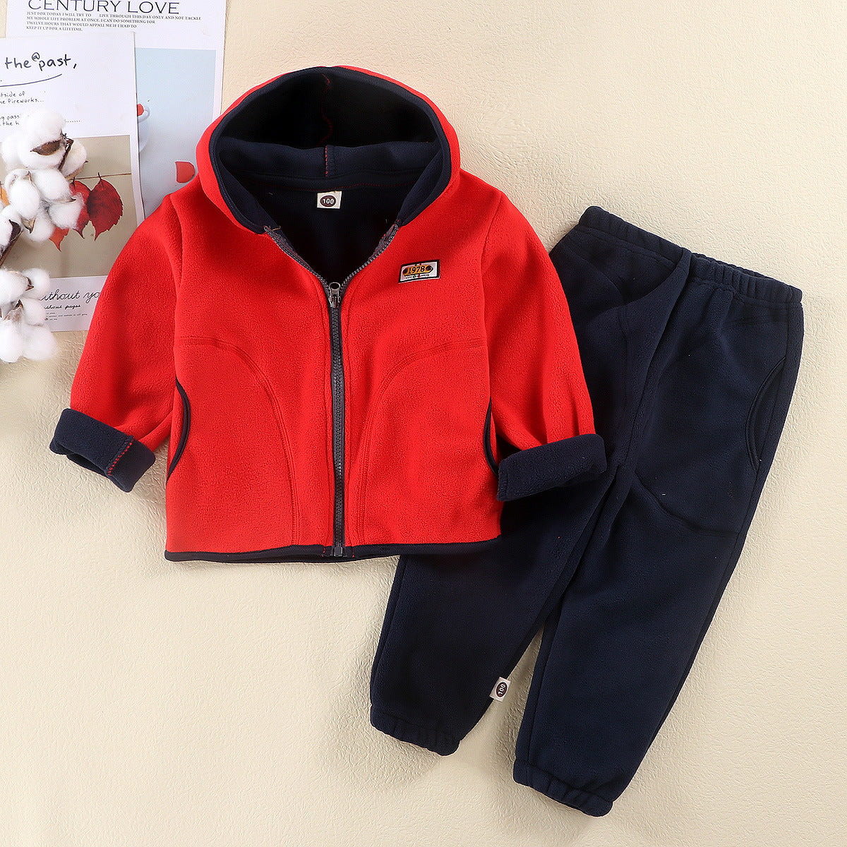 Children's Medium Large Boys Coat Trousers Outer Wear Thick Spring Hoodie Children's Suit