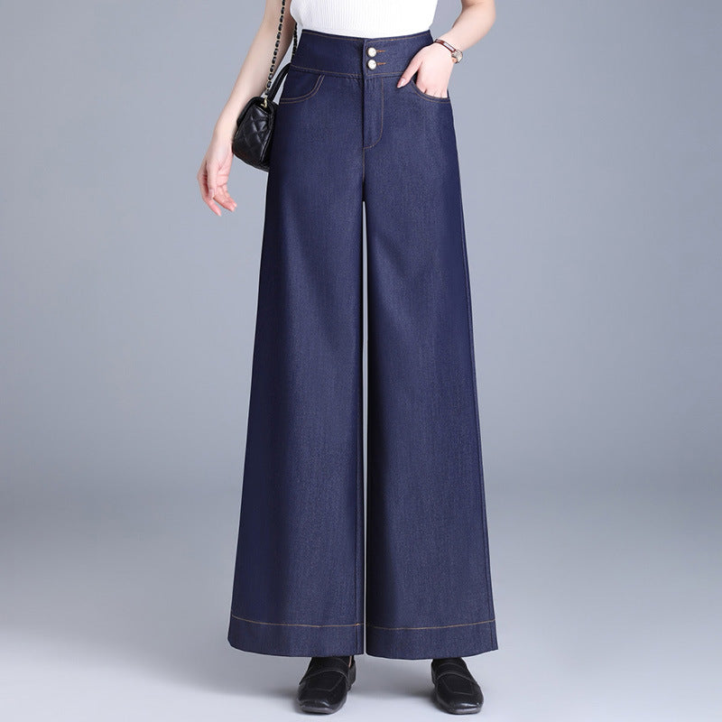 Women's High Waist Wide Leg Loose Fashion Spring Drape Versatile Casual Pants